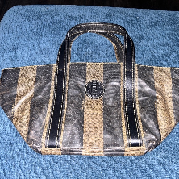 ✨ Fendi Vintage Pequin Striped Canvas Tote ✨ - Picture 1 of 3